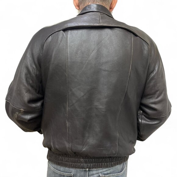 Not For Sale  Excelled XL Brown leather bomber jacket with Quilted Interior - Picture 2 of 8